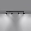 Sollux Plafon NERO 4 czarny/chrom