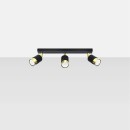 Sollux Plafon NERO 3 czarny/złoty