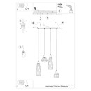Sollux Lampa wisząca SUBA 4L czarna