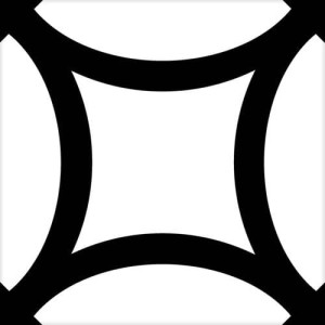 Mayolica District Figure Black 20x20 płytka podłogowa