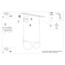 Thoro Lampa wisząca GALAKSE 84 czarna LED 2700-6500K