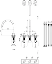 Ravak Espirit ES 018.00CR X070195 bateria umywalkowa dwuuchwytowa trzyotworowa stojąca chrom