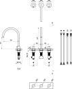 Ravak Espirit ES 018.60RGB X070349 bateria umywalkowa dwuuchwytowa trzyotworowa stojąca złota