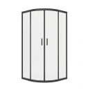 Kabina prysznicowa Ideal Black 90x90 półokrągła czarna narożna