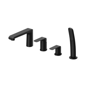Ravak Flat FL 026.20BL X070176 bateria wannowa czterootworowa stojąca czarna