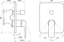 Ravak Flat FL 065.00CR X070123 bateria wannowa podtynkowa jednouchwytowa z przełącznikiem do R-box chrom