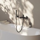 Ravak Puri PU 022.00BL X070185 bateria wannowa naścienna jednouchwytowa czarna