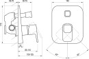 Ravak 10° TD 065.00CR X070070 bateria wannowa podtynkowa jednouchwytowa z przełącznikiem do R-Box chrom