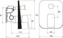 Ravak 10° Free TD F 065.00CR X070136 bateria prysznicowa podtynkowa jednouchwytowa z przełącznikiem do R-box chrom