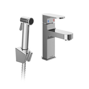 Ravak Chrome CR 112.00CR X070167 bateria umywalkowa z natryskiem bidetowym stojąca jednouchwytowa chrom 