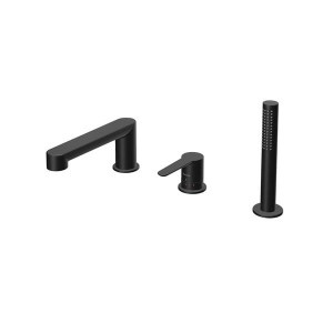 Ravak Puri PU 026.20BL X070186 bateria wannowa stojąca trójotworowa jednouchwytowa czarna