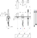 Ravak Puri PU 026.20BL X070186 bateria wannowa stojąca trójotworowa jednouchwytowa czarna