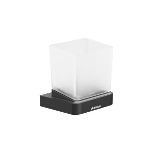 Ravak 10° TD 210.20BL X07P557 kubek szklany z uchwytem naściennym czarnym