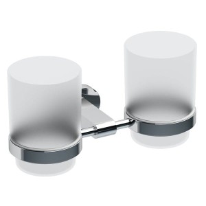 Ravak Chrome CR 220.00 X07P189 komplet kubków szklanych z uchwytem naściennym chrom