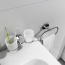 Ravak Chrome CR 220.00 X07P189 komplet kubków szklanych z uchwytem naściennym chrom