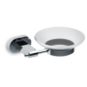 Ravak Chrome CR 200.00 X07P187 mydelniczka szklana z uchwytem naściennym chrom 