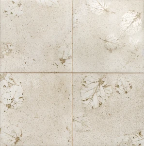 Realonda Leaf 44x44 płytka gresowa imtująca beton z motywem kwiatowym