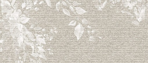 Płytka ścienna dekoracyjna, w kolorze beżowym, powierzchnia imitująca teksturę tkaniny z motywem roślinnym Porcelanosa Deco Treccia Natural 59,6x150 100320033