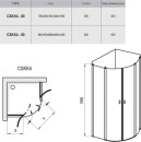 Ravak Chrome CSKK4-90 3Q170U00Z1 kabina prysznicowa 90x90 półokrągła