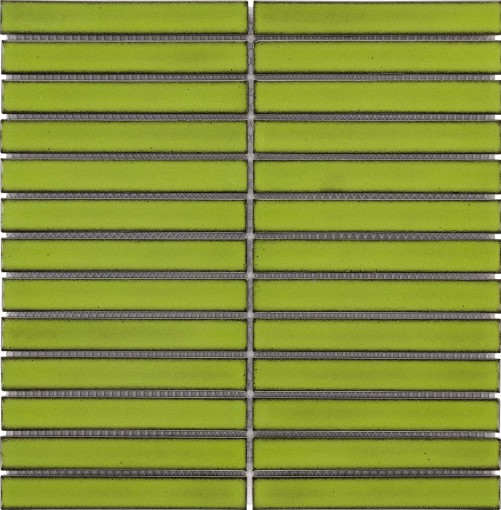 Mozaika ścienna ceramiczne w zielonym kolorze Barwolf Stripes Reed Green Glossy KIT-23005 29,6x29,6