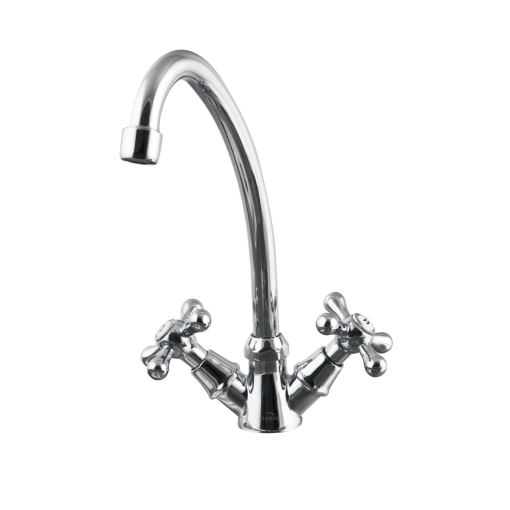 Invena bateria umywalkowo-zlewkozmywakowa Roma chrom BU-21-00S-L