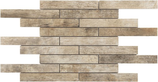 Mozaika ścienna, gresowa imitująca drewno Barwolf Vintage Grey KEG-14065 29,7x42,5