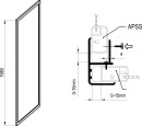 Rysunek techniczny ścianki prysznicowej 90x198 cm, Ravak Supernova APSS-90 94070UR211