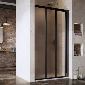 Ravak Supernova ASDP3-130 00VJ03R2ZG drzwi prysznicowe rozsuwane 130x198 czarne 