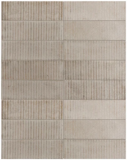 Ścienna płytka gresowa, strukturalna, imitująca beton Equipe Raku Line Smoke 6x18,6