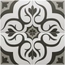 Gresowa, patchworkowa płytka podłogowa Equipe Rivoli Loiba 20x20 w odcieniach szarości, wzorzysty, kwiatowy wzór płytki