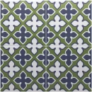 Patchworkowa, geometryczna, gresowa płytka podłogowa Equipe Rivoli Gigi 20x20 w kolorach zielonym, niebieskim oraz białym