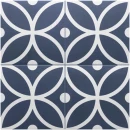 Gresowa, patchworkowa, geometryczna płytka podłogowa Equipe Rivoli Bergen Azul 20x20 w niebieskim kolorze