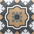 Płytka gresowa, patchworkowa z elementami florystycznymi, kwiatowymi w odcieniach szarości i beżu Equipe Rivoli Monaco Gris 20x20