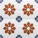 Płytka gresowa, patchworkowa Equipe Rivoli Fiore 20x20 z kwiatowym motywem