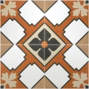 Gresowa, geometryczna, patchworkowa płytka Equipe Rivoli Turin 20x20 w brązowym i białym kolorze