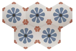 Equipe Coimbra Bella Blue 17,5x20 patchworkowa heksagonalna płytka gresowa