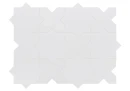 Płytka gresowa w geometrycznym kształcie w białym kolorze Equipe Porto Cross White 12x12 wymieszana z płytkami Star tej samej serii producenta Equipe