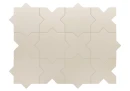 Płytka gresowa w beżowym kolorze Equipe Porto Cross Taupe 12x12 przechodząca w płytkę Star z tej samej serii producenta Equipe