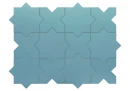 Płytka gresowa Equipe Porto Star Azure 16,8x16,8 połączona z płytką Cross tej samej serii producenta Equipe