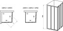 Rysunek techniczny kabiny prysznicowej 90x90x198 cm, Ravak Supernova ASRV3-90 15V70UR2Z1