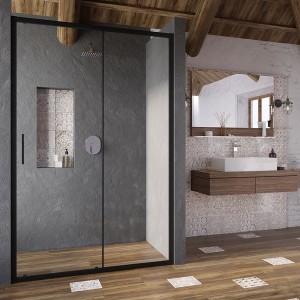 Ravak Supernova Blix Slim BLSDP2-120 X0PMG0300Z1 drzwi prysznicowe rozsuwane 120x195 czarna