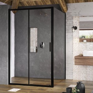 Ravak Blix Slim BLSPS-80 X9BM40300Z1 ścianka prysznicowa 80x195 czarna