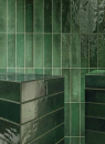 Płytki cegiełki w kolorze zielonym Tubądzin Masovia Verde A Gloss STR i Verde B Gloss STR i Verde C Gloss STR