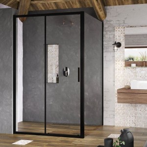 Ravak Blix Slim BLSPS-90 X9BM70300Z1 ścianka prysznicowa 90x195 czarna