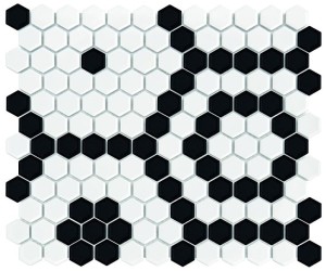 Dunin Mini Hexagon B&W Bee Premium Matt 26x30 mozaika heksagonalna