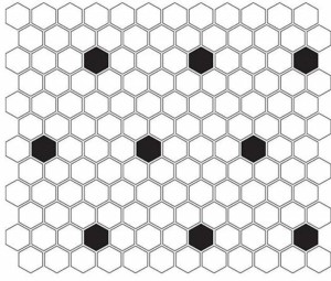 Dunin Mini Hexagon B&W Spot Premium Matt 26x30 mozaika heksagonalna