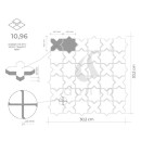 Rysunek techniczny mozaiki gresowej Dunin House Loves Star and Cross Cotton Matt 30,2x30,2