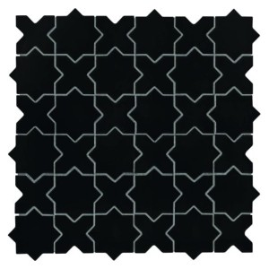 Dunin House Loves Star and Cross Black Matt 30,2x30,2 mozaika gresowa dekoracyjna
