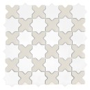 Gresowa mozaika dekoracyjna w dwóch kolorach, białym i beżowym Dunin House Loves Star and Cross White Mix Matt 30,2x30,2