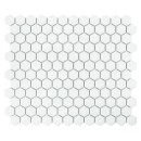Gresowa mozaika heksagonalna Dunin House Loves Mini Hexagon White Matt 26x30
